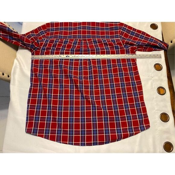 Chaps Shirt Mens 2XLT Plaid Long Sleeve Dress Shirt Button Down - Picture 4 of 6